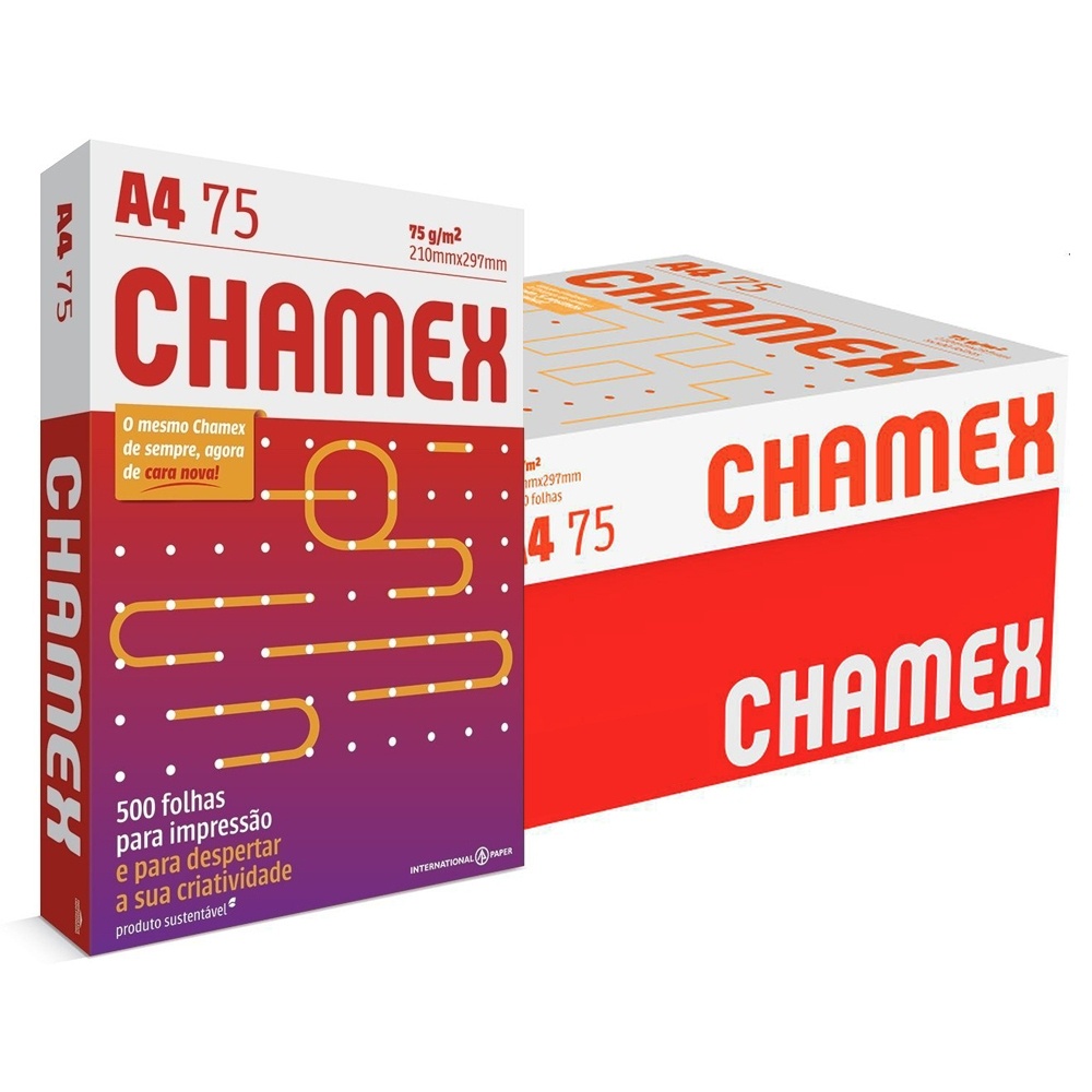 Papel A4 Chamex Bco 75gr 10 Pacotes 500fls Klipess 7518